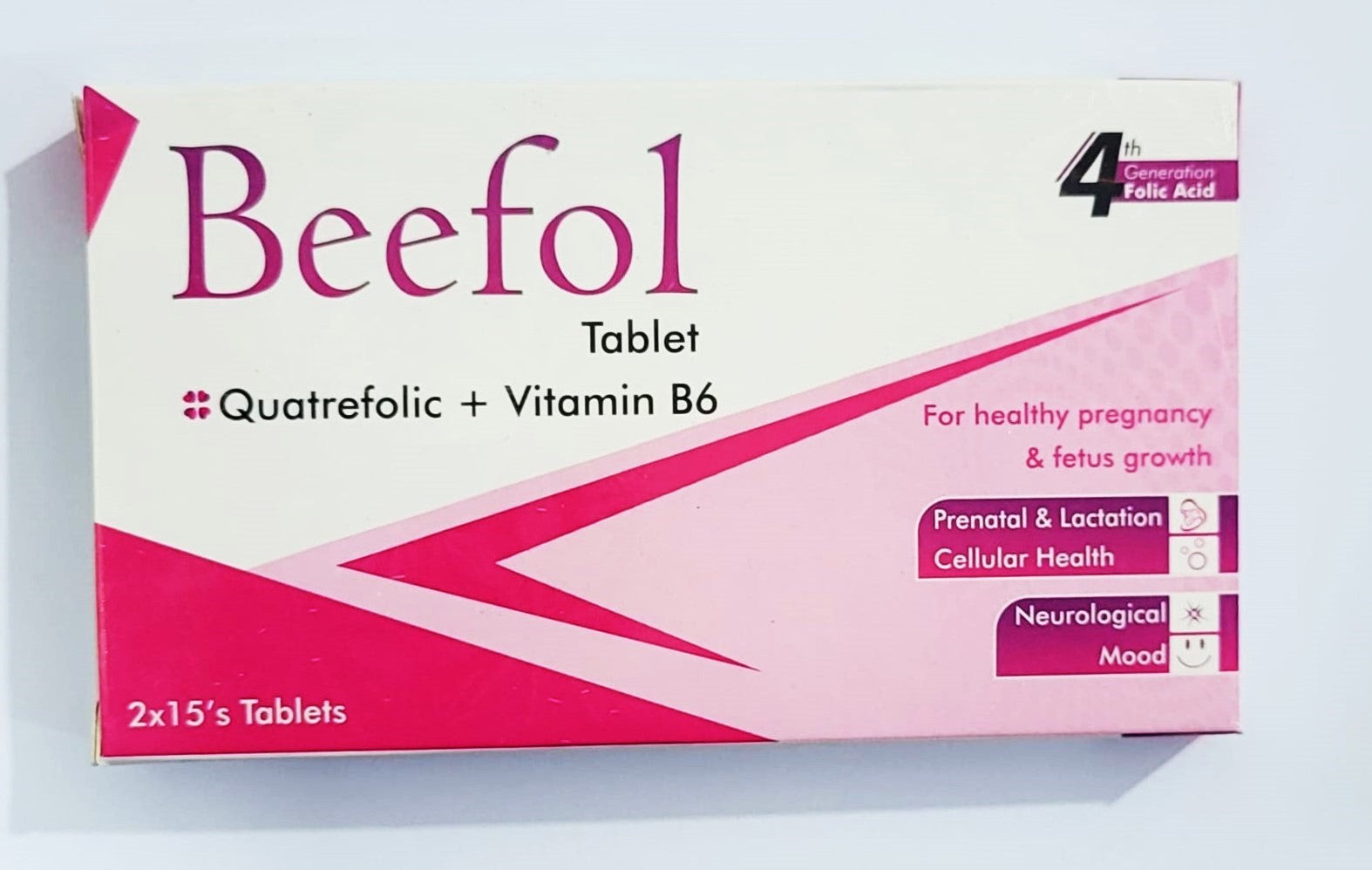pack of beefol tablets in pakistan containing 30 tablets for health pregnancy and fetus growth.
