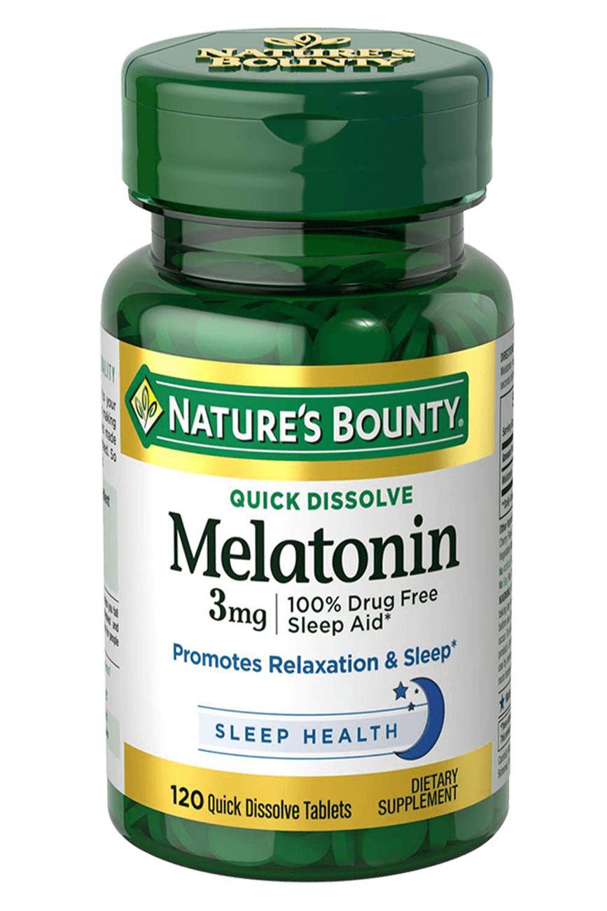 Bottle of Nature’s Bounty Melatonin 3mg in pakistan containing 120 tablets for natural sleep support supplement
