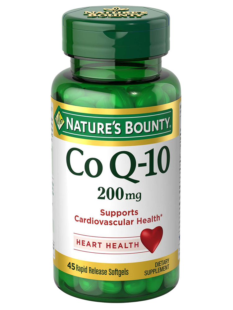 bottle of nature's bounty co q-10, 200mg  in pakistan containing 45 softgels for heart health
