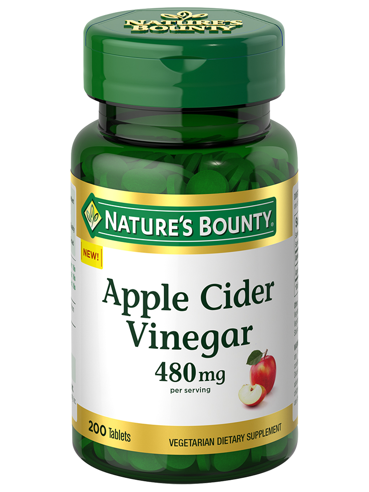 bottle of nature's bounty apple cider vinegar 480 mg in pakistan containing 200 tablets