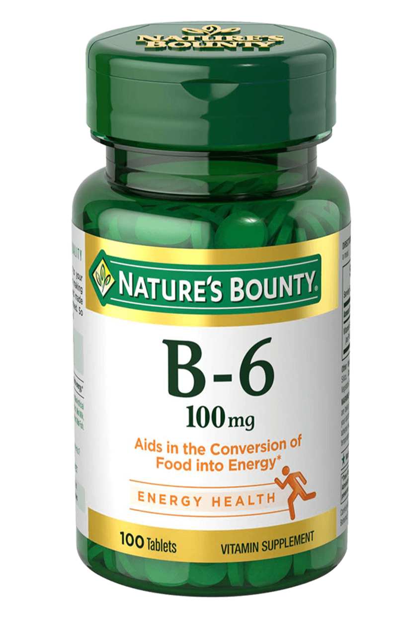 Bottle of nature's bounty b6-100mg in pakistan containing 100 tablets which support energy health