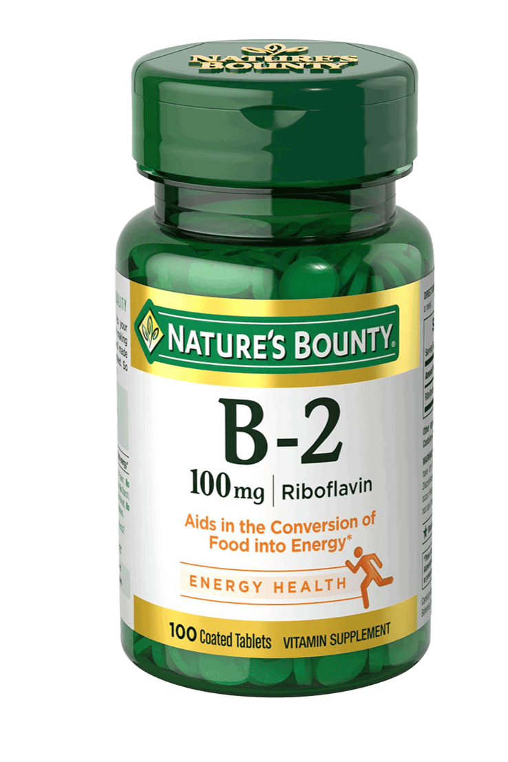 bottle of nature's bounty B-2, 100mg-riboflavin in pakistan, containing 100 tablets for energy health.