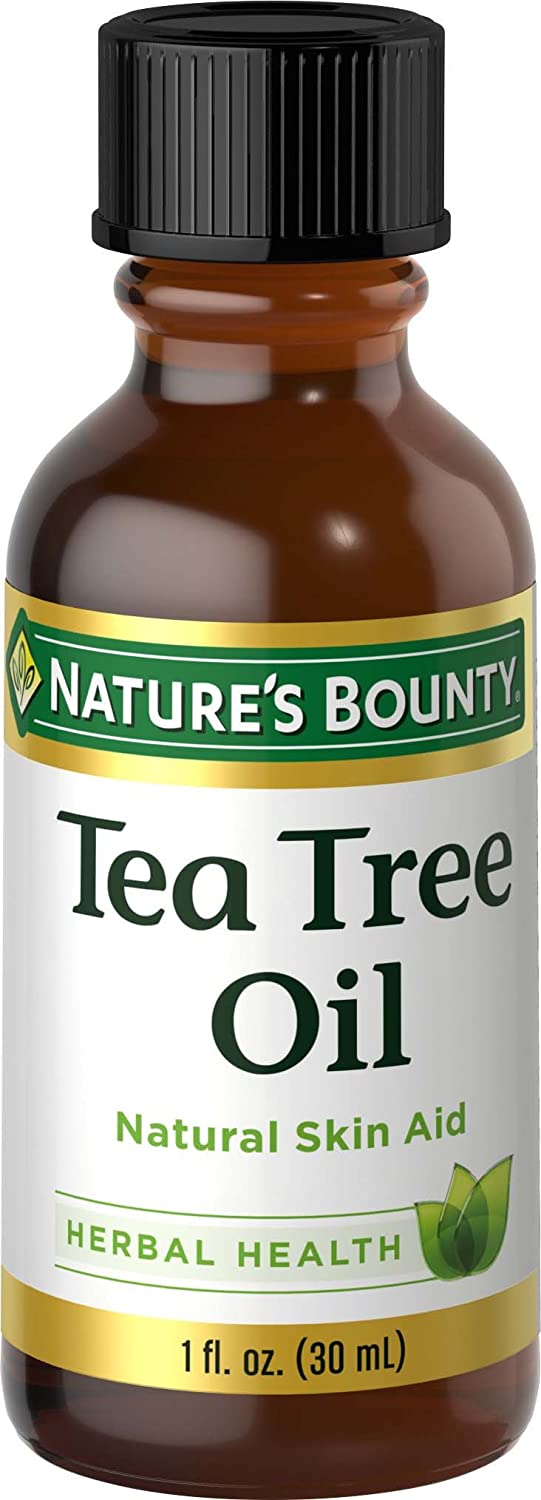 Bottle of nature bounty tea tree oil in pakistan, containing 30 ml oil for skin care and aid.