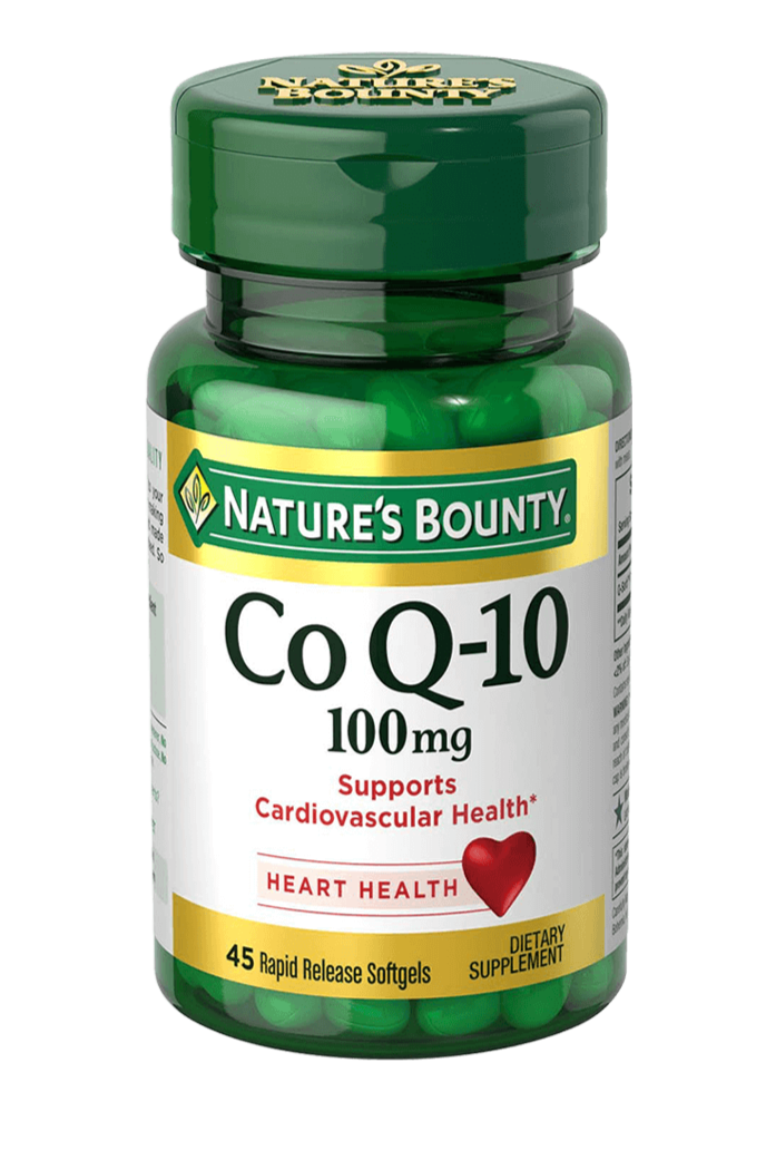 bottle of nature's bounty co q-10, 100mg  in pakistan containing 45 softgels for heart health