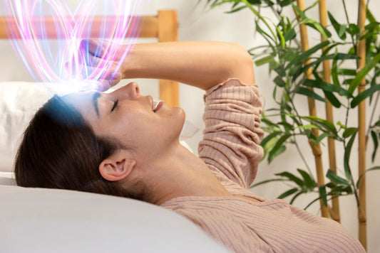 a lady feeling relaxe after taking her vitamin supplements at the perfect time