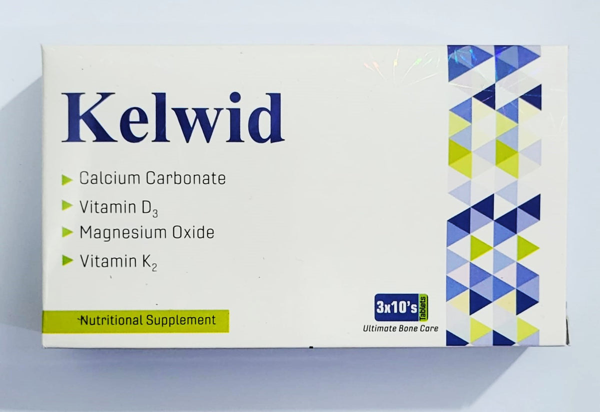 Pack of kelwid tablets in pakistan, containing 30 tablets.
