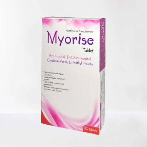 Pack of Myorise tablets in pakistan which support reproductive health in women
