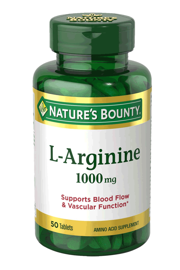 Nature's bounty L-arginine 1000mg in pakistan containing 50 tablets wgich support blood flow and vascular function.