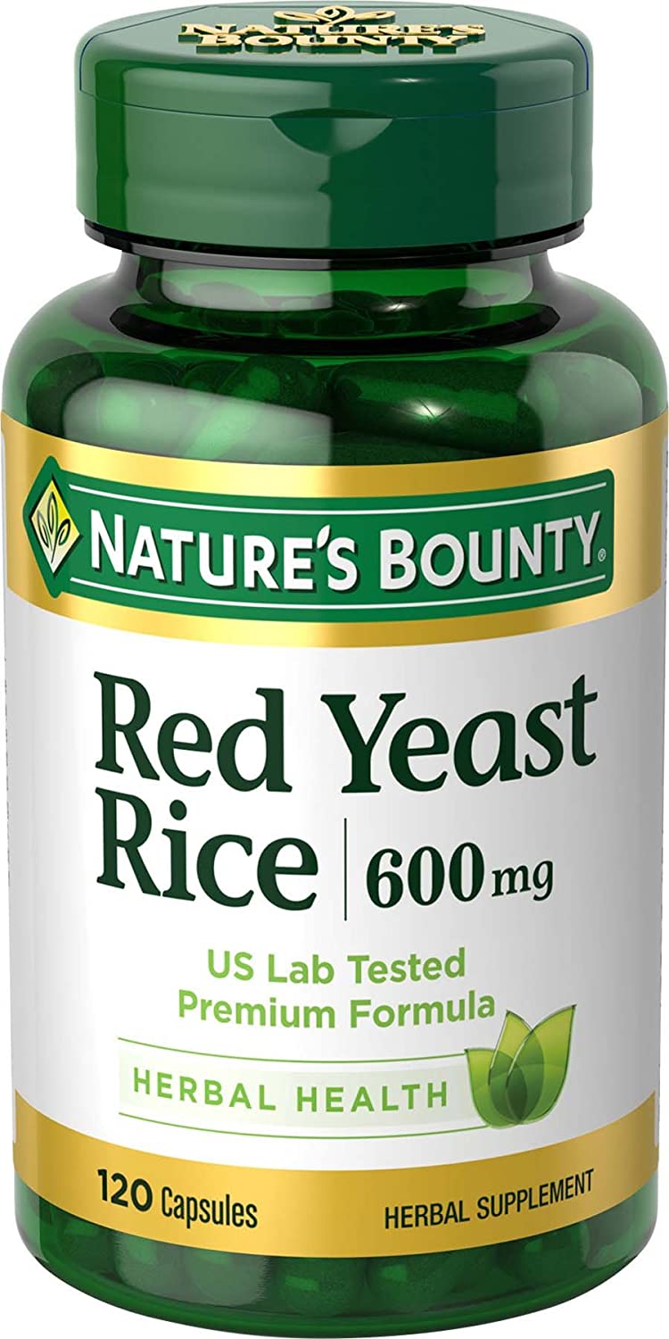 Bottle of nature's bounty red yeast rice - 600 mg, containing 120 capsules in pakistan